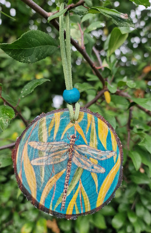 Decorative Wood Totem Pendant - Dragonfly