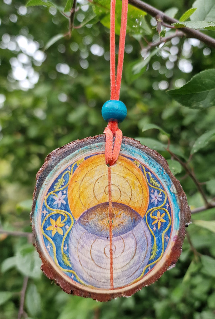 Decorative Wood Totem Pendant - Chalice Well