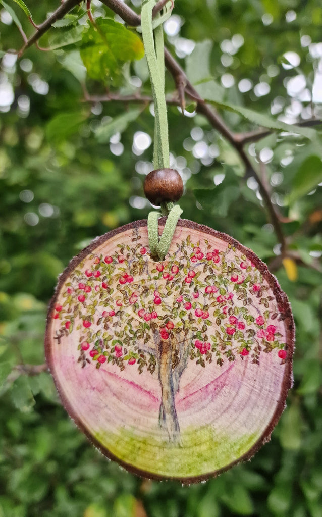 Decorative Wood Totem Pendant - The Apple Tree
