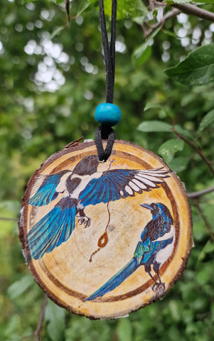 Decorative Wood Totem Pendant - Two for Joy