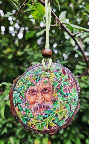 Decorative Wood Totem Pendant - Cernummos II