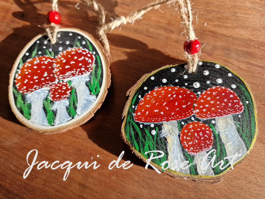 Large Yule Blessing / Decoration - Fly Agaric - 3 Mushrooms