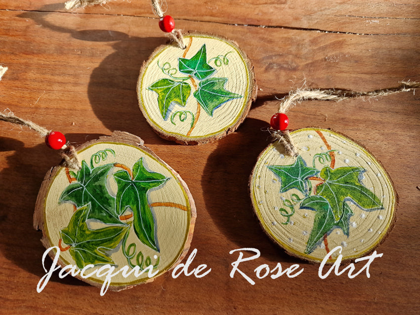 Large Yule Blessing / Decoration - Ivy - 3 leaves