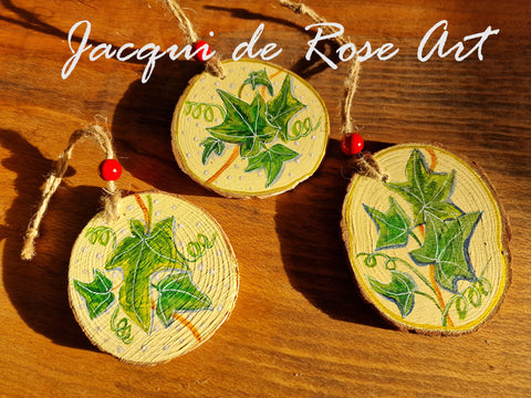 Large Yule Blessing / Decoration - Ivy - 4 leaves