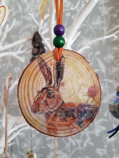 Decorative Wood Totem Pendant - Hare