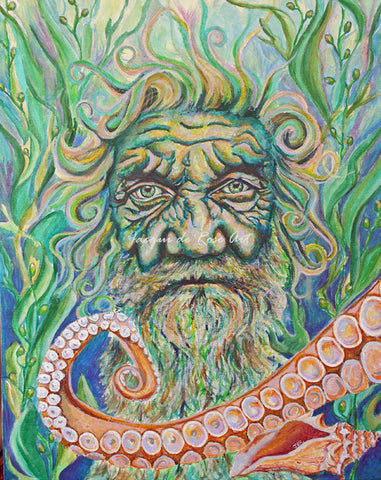 Card - 7 x 5" - Pagan - Water Elemental/ Sea God