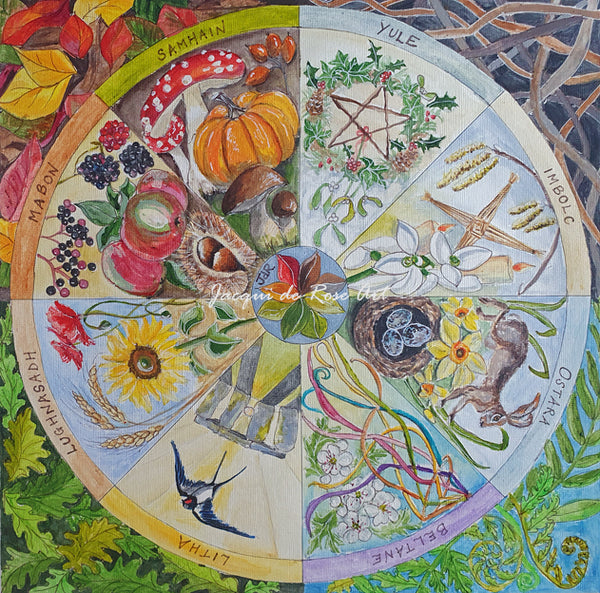 2022 Celtic Wheel of the Year - Open Edition Fine Art Print  8" x 8"