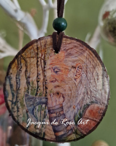 Decorative Wood Totem Pendant - Einar