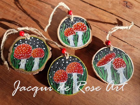 Large Yule Blessing / Decoration - Fly Agaric - 2 Mushrooms