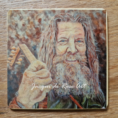 Wooden hand-finished coaster - The Traveller