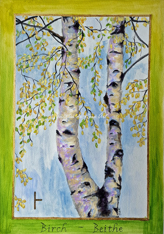 A4 Open Edition Fine Art Print - Ogham Tree 1 Birch -