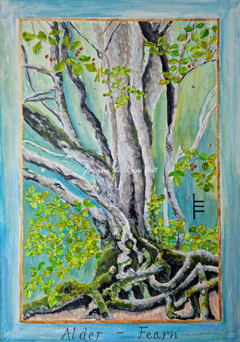 A4 Open Edition Fine Art Print - Ogham Tree 3 Alder